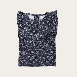 Jamie Kay Organic Cotton Frill Singlet- Blueberry Floral